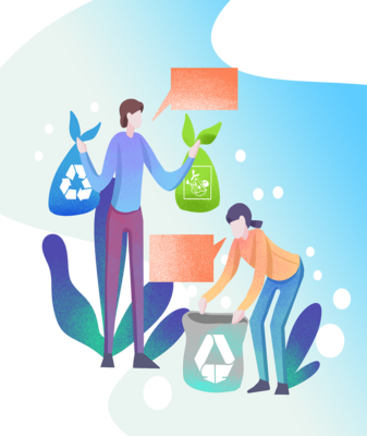 科技虚拟分类知识讲文明环保海报